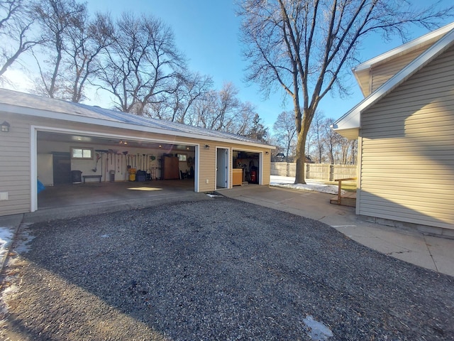 view of garage