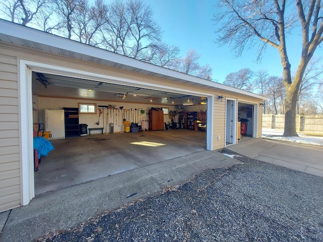 view of garage