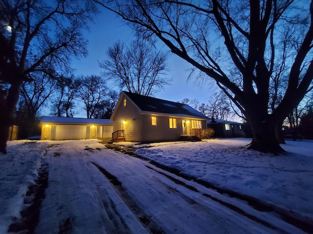 view of front of home with a garage