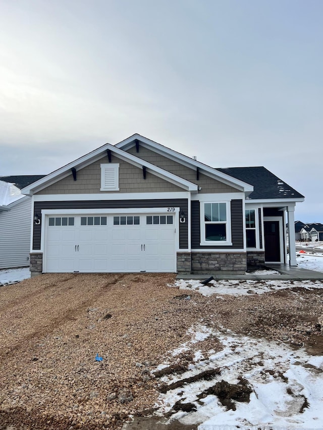 view of front of house with a garage