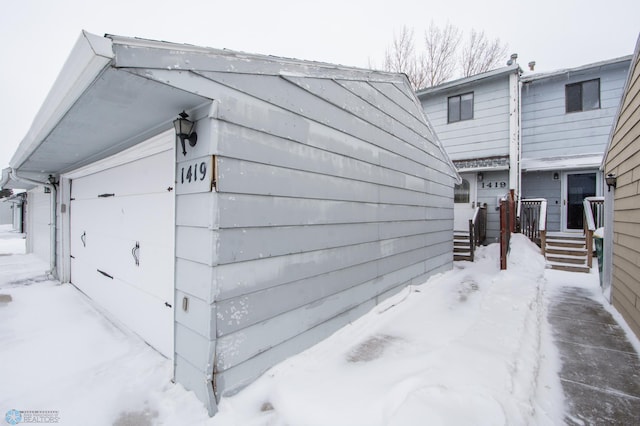 view of snowy exterior