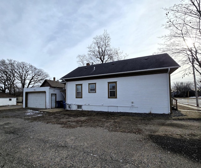 exterior space featuring a garage