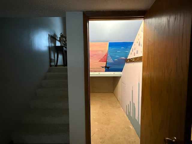 619 10th St, Montevideo, MN 56265 - stairway featuring unfinished concrete floors