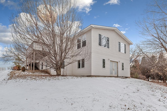 view of snowy exterior