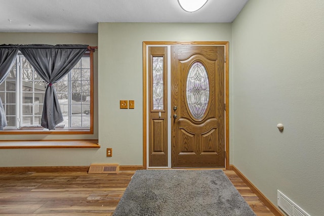 entrance foyer featuring wood-type flooring