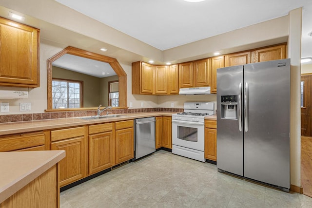 kitchen featuring sink and appliances with stainless steel finishes