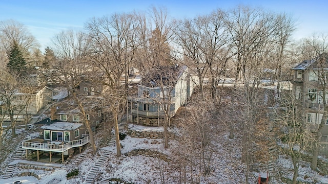 view of snowy aerial view