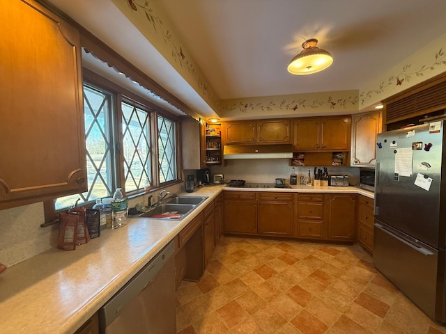 kitchen with stainless steel appliances and sink