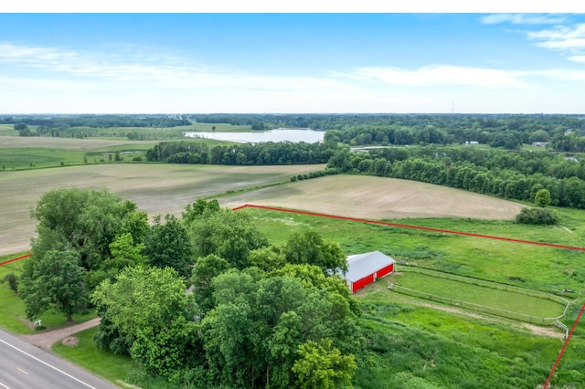 2021 Main St S, Pine City Twp, MN 55063 - overview of rural landscape with property parcel outlined and a large body of water