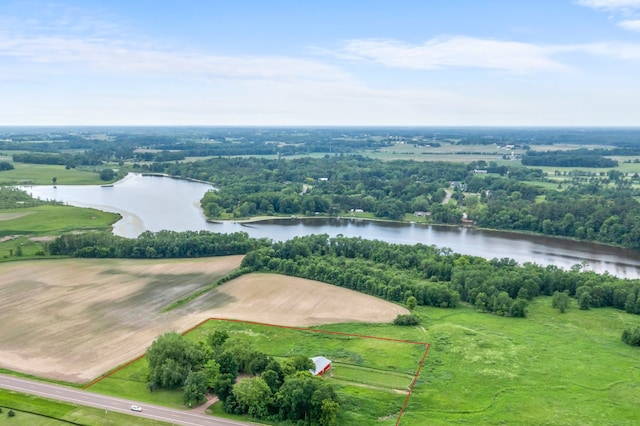 2021 Main St S, Pine City Twp, MN 55063 - aerial view of property's location with a large body of water and property parcel outlined