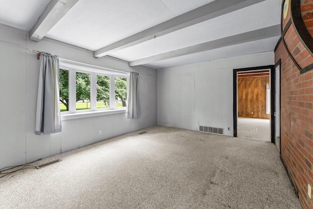 2021 Main St S, Pine City Twp, MN 55063 - unfurnished room featuring beam ceiling and carpet