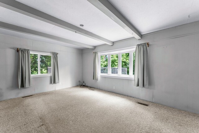 2021 Main St S, Pine City Twp, MN 55063 - carpeted spare room with beamed ceiling