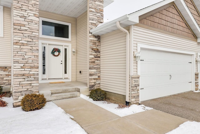 entrance to property with a garage