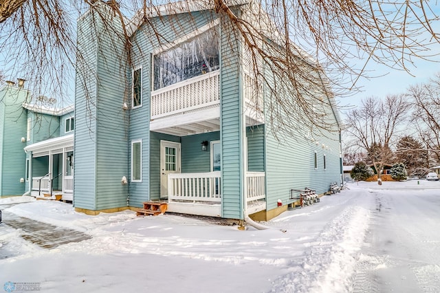 exterior space with covered porch