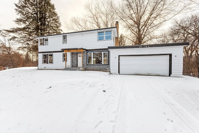 view of front of house with a garage