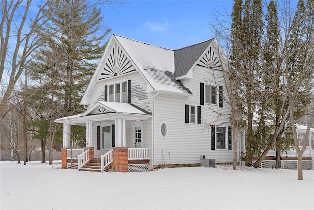 view of front of house with central AC unit