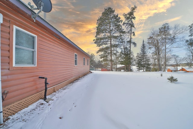 view of snowy exterior