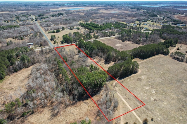 aerial view with a rural view