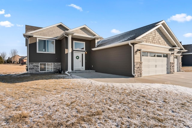 view of front of home with a garage