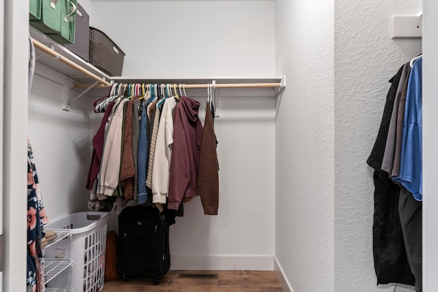 spacious closet featuring wood-type flooring