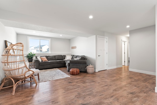 living room featuring hardwood / wood-style floors