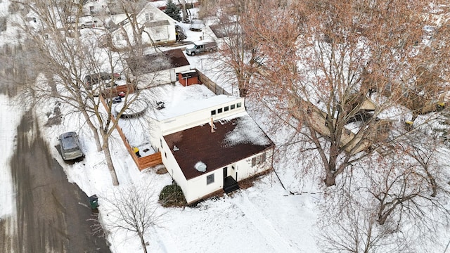 view of snowy aerial view