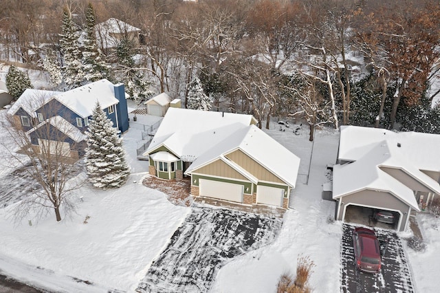 view of snowy aerial view