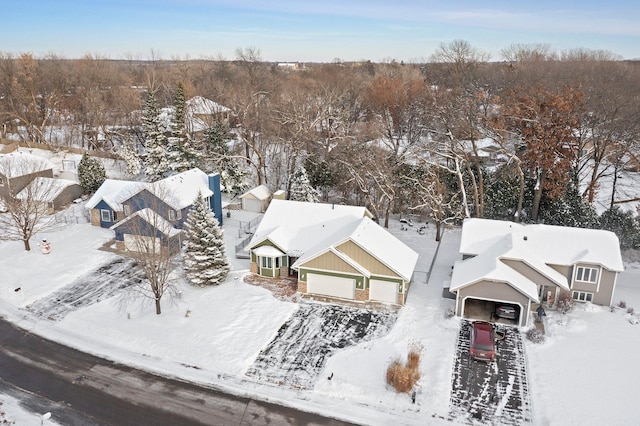 view of snowy aerial view