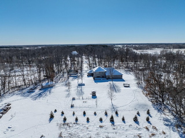 view of snowy aerial view