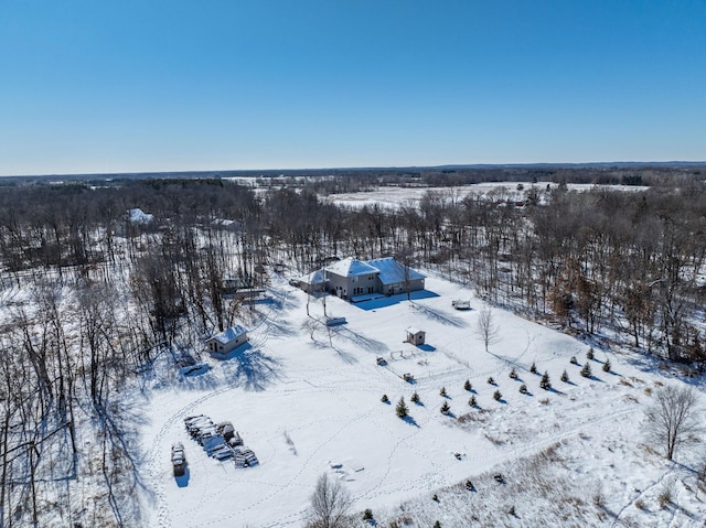 view of snowy aerial view