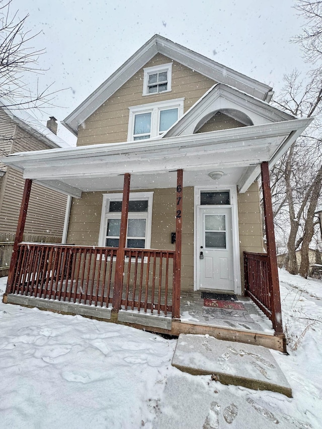 view of front of home with a porch