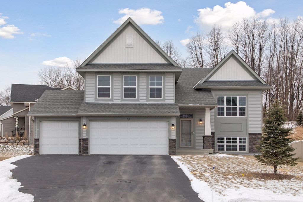 view of front of home featuring a garage