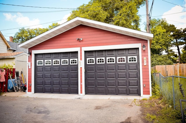 view of garage