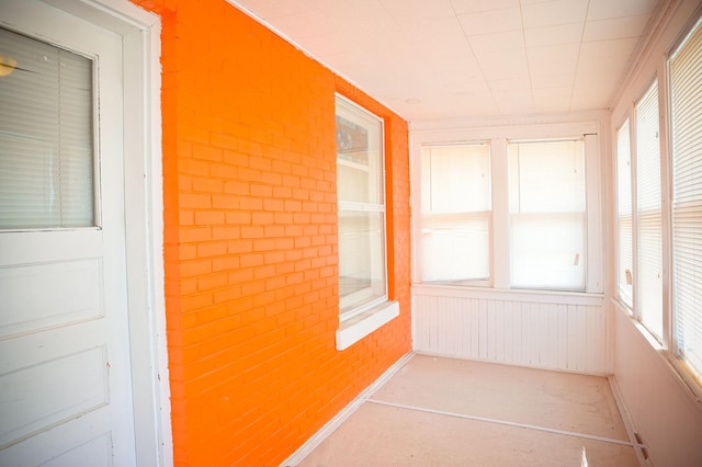 view of unfurnished sunroom