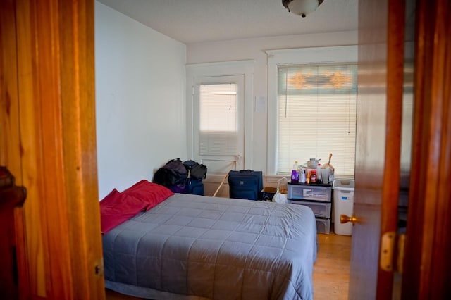 bedroom featuring light hardwood / wood-style flooring