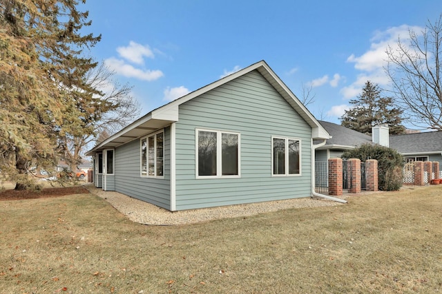 exterior space with a lawn