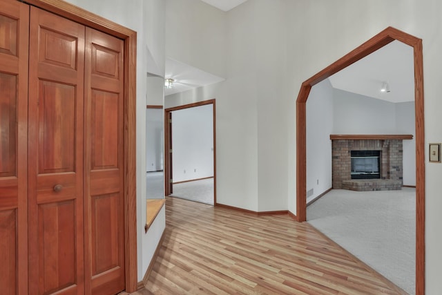 corridor featuring light wood-type flooring