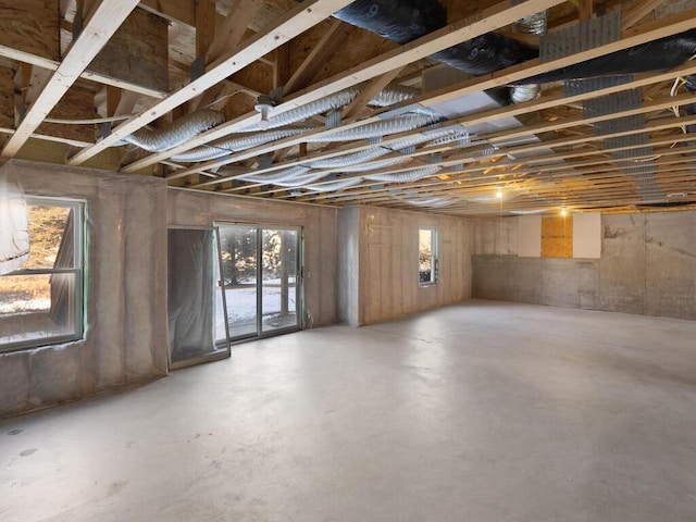 basement with a wealth of natural light