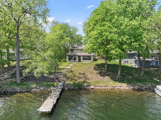 7364 Isaak Ave NW, Annandale, MN 55302 - dock area with a yard and a deck with water view