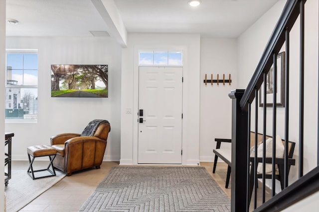 entrance foyer featuring light hardwood / wood-style floors