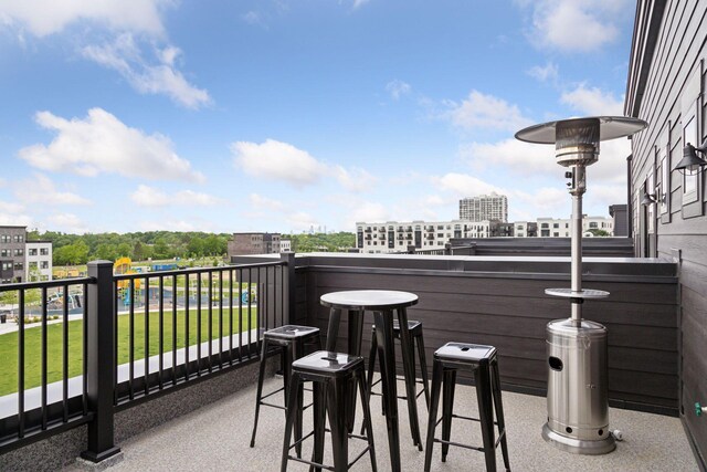 balcony with a view of city