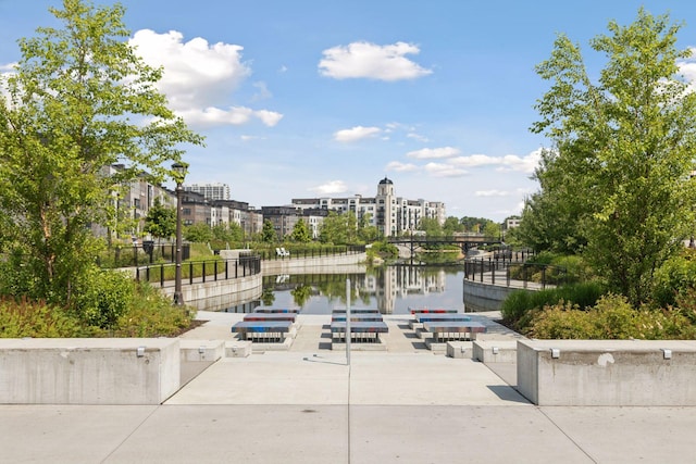 view of property's community featuring a water view