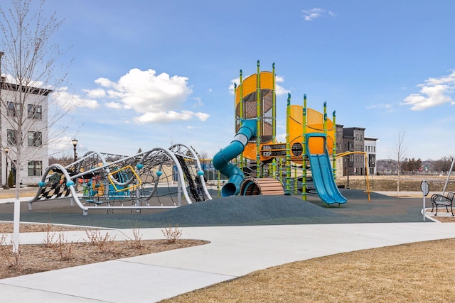 view of community jungle gym