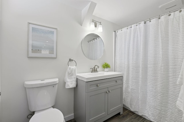 bathroom with toilet and vanity