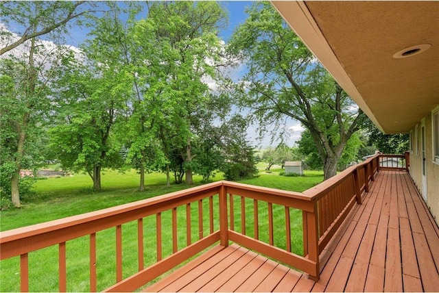 deck with a yard