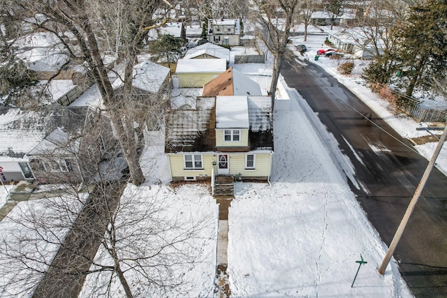 view of snowy aerial view