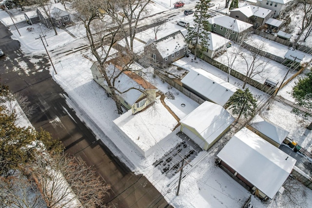 view of snowy aerial view