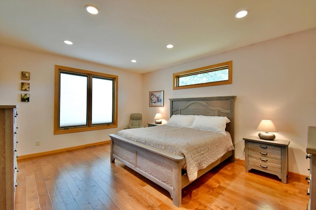 bedroom featuring light wood-type flooring