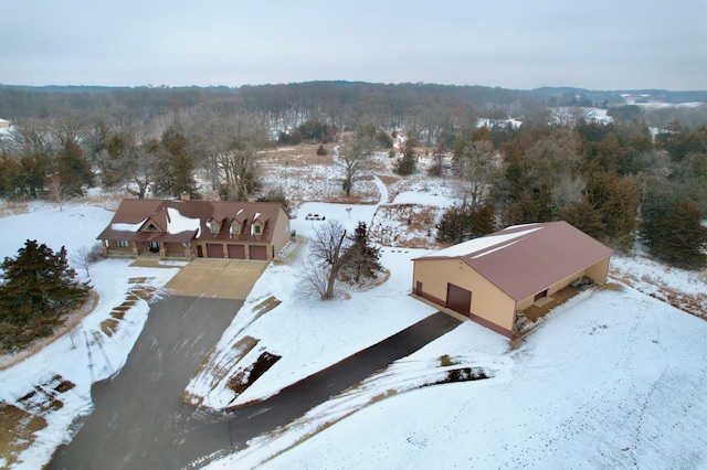 view of snowy aerial view