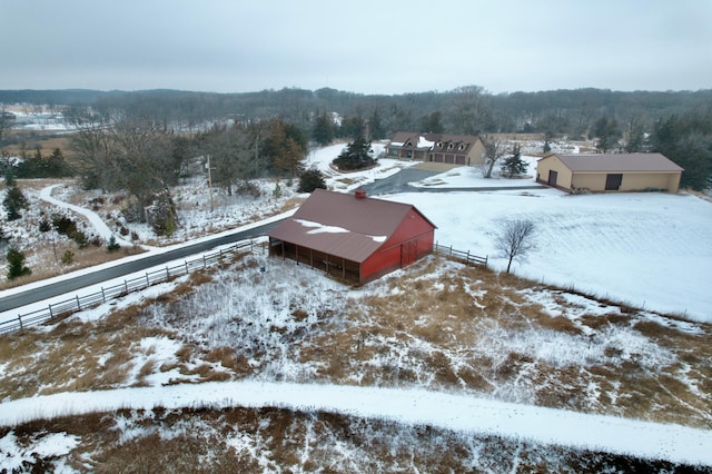 view of snowy aerial view